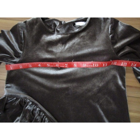 Miss L. Ray Mocha Velvet Odine Dress HOLIDAY GREY VELVET EUC size 4 - Picture 6 of 10